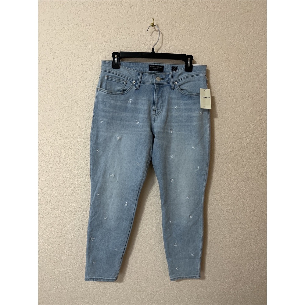 NWT Lucky‎ Brand Lolita Low Rise Skinny Ankle Denim Jeans Embroidered Sz 30 Y2K